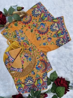 Premium Viscose Fabric Yellow Colour Ready Made Blouse