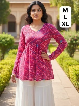 Pretty  Fashionable  Pink  Colour  Ladies Top