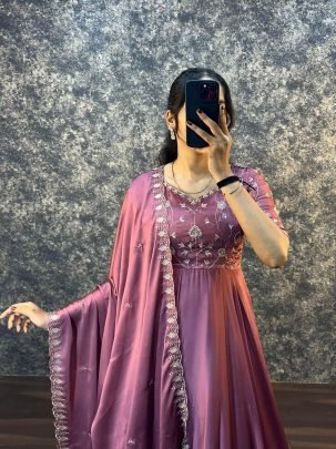 Pretty  Pink Embroidery Gown