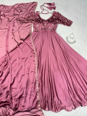 Pretty  Pink Embroidery Gown
