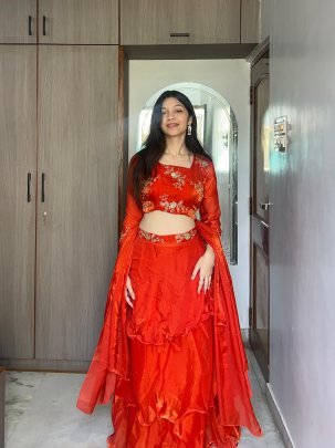 Princess Fancy  Orange  Colour  Lehenga Choli