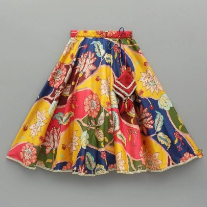 Printed Multi Colour Kids Lehenga