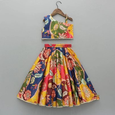 Printed Multi Colour Kids Lehenga