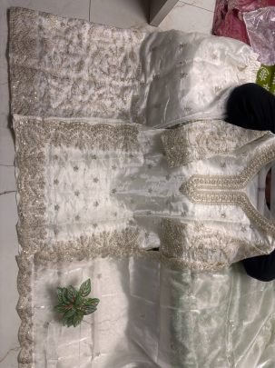 Pure  Gmy Silks White Colour Palazzo Suit