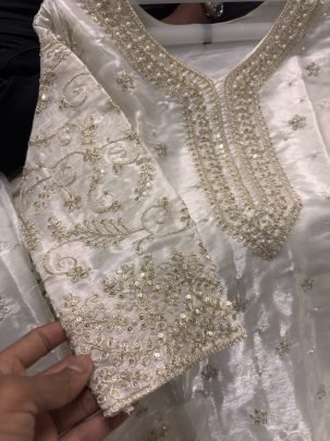 Pure  Gmy Silks White Colour Palazzo Suit