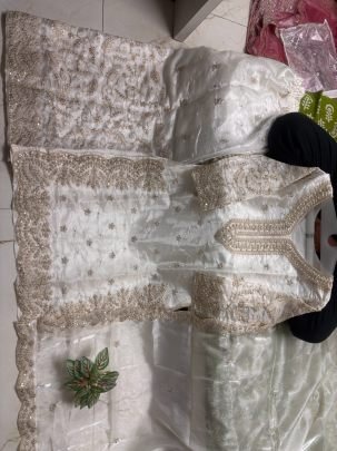 Pure  Gmy Silks White Colour Palazzo Suit