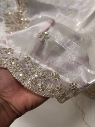 Pure  Gmy Silks White Colour Palazzo Suit