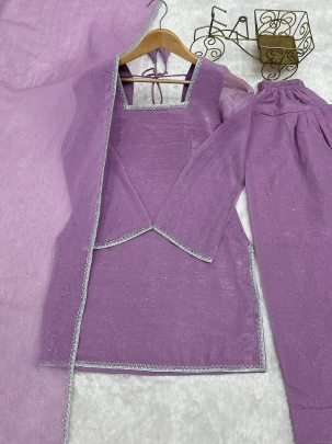 Purple Colour Siroski Work Farshi Salwar Suit