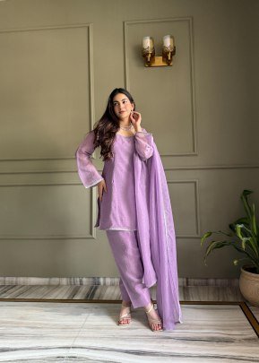 Purple Colour Siroski Work Farshi Salwar Suit