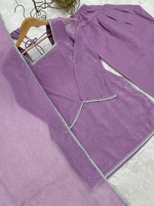Purple Colour Siroski Work Farshi Salwar Suit