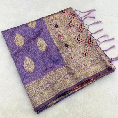 Purple Grace Luxe Banarasi Saree