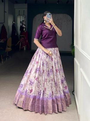 Purple Pearl Regal Dola Chex Lahengha Choli
