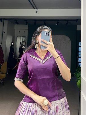 Purple Pearl Regal Dola Chex Lahengha Choli