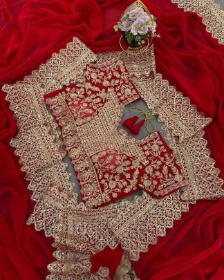 Radiant Charm Red Sequin Saree
