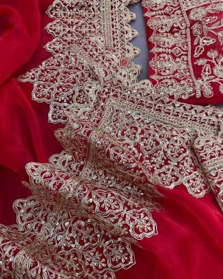 Radiant Charm Red Sequin Saree