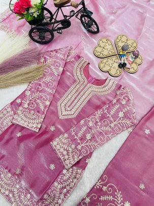 Ramzan Special  Baby Pink  Kids Sharara Suit
