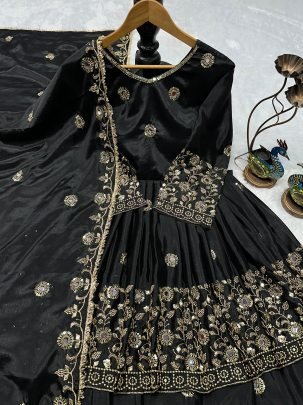 Ramzan  Special  Black    Colour  Lehenga  With Top