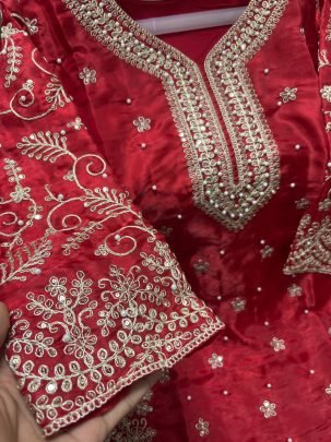 Ramzan Special  Red  Colour Palazzo Suit