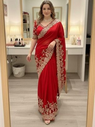  Rangoli  Silk Embroidery Work Saree