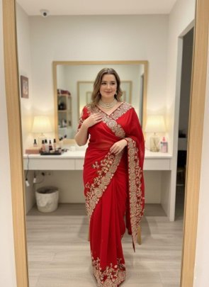 Rangoli  Silk Embroidery Work Saree