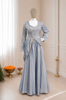 Rangoli Silk Gray Colour Fancy Lehenga