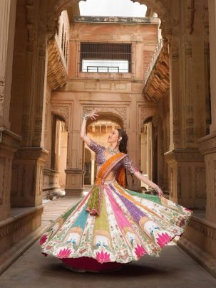 Rangotsav Mirror Muslin Cotton Printed Lehenga Choli Set