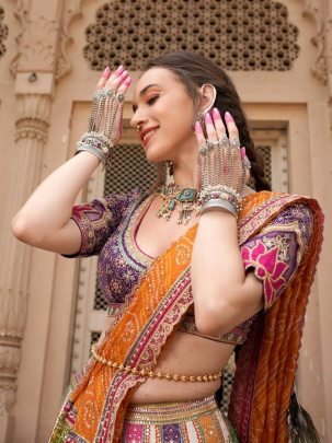 Rangotsav Mirror Muslin Cotton Printed Lehenga Choli Set
