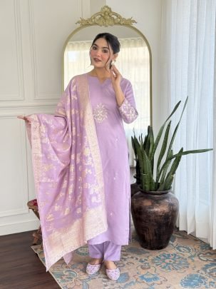 Rayon Embroidered Straight Kurta with Pant And Dupatta Sets