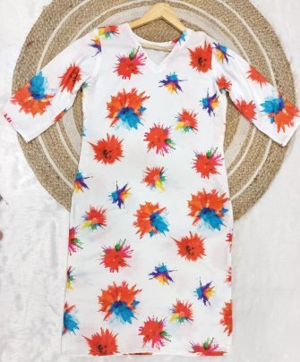 Rayon Fabric Holi Spicel Kurti