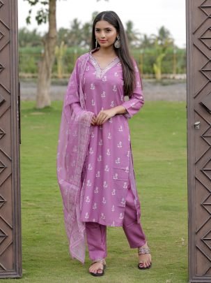 Rayon Fabric Onion Pink Colour  Ready Made Suit