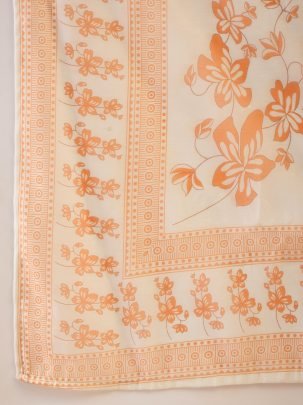 Rayon Fabric Orange Colour Ready Made Suit