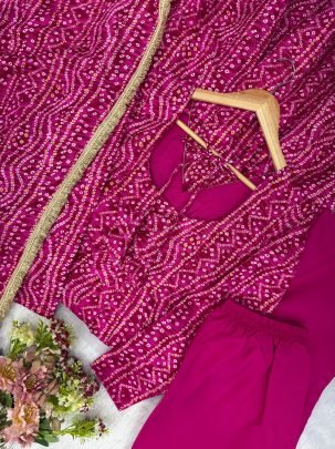 Rayon Fabric Pink Colour Anarkali Suit