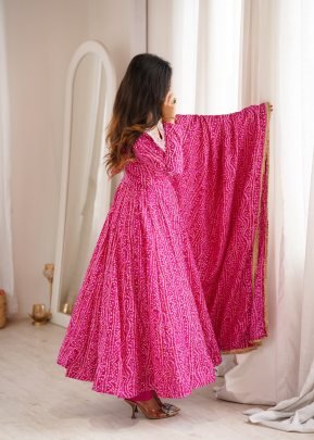 Rayon Fabric Pink Colour Anarkali Suit