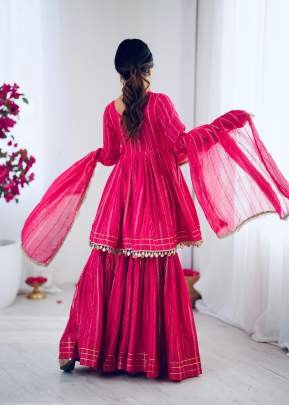Real Mirror Mal Chanderi Sharara Suit With Full Flair Plazzo