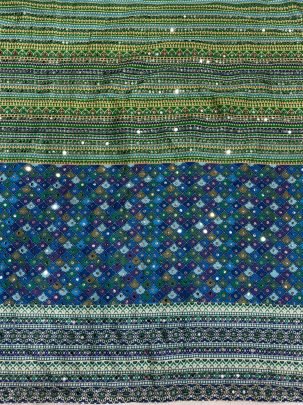 Real Mirror Work Chinnon Fabric Saree