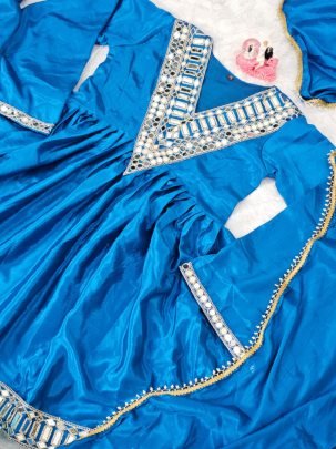 Real Mirror Work  Rama Colour  Sharara Suit
