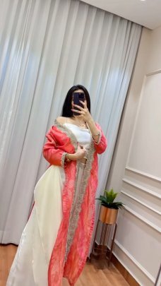 Red Colour Original Mirror And Handwork Indo Western Dress