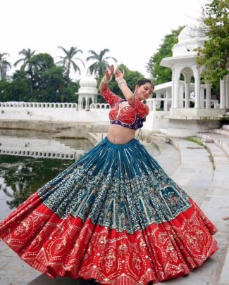 Muslin Cotton Real Mirror Work Navratri Special Lehenga Choli