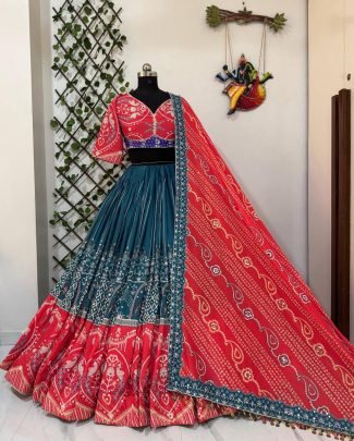 Muslin Cotton Real Mirror Work Navratri Special Lehenga Choli