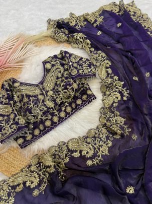 Regal Glow Embroidered Saree