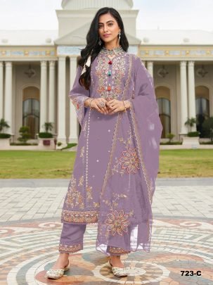 Regal Purple Threadwork Suit