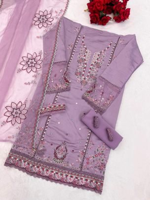 Regal Purple Threadwork Suit