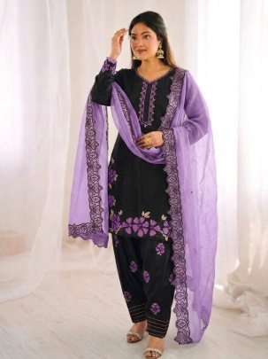 Revet Moti Work Purple  Colour Farshi Suit