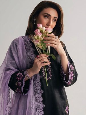 Revet Moti Work Purple  Colour Farshi Suit