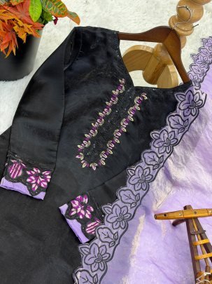 Revet Moti Work Purple  Colour Farshi Suit