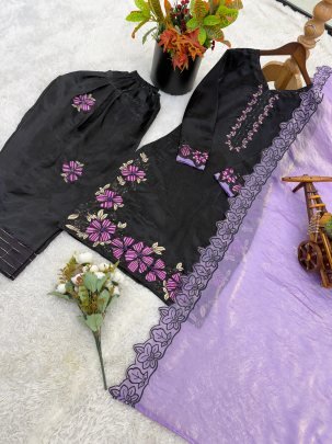 Revet Moti Work Purple  Colour Farshi Suit