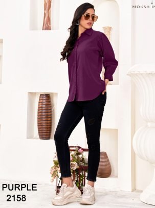 Rinkal Cotton Purple Colour Ladies  Shirt