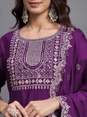 Royal Amethyst Cotton Kurta Pant For festival