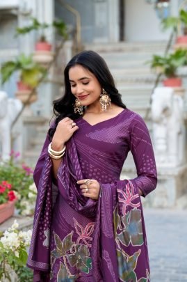 Royal Bloom Roman Silk Stitched Suit
