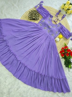 Royal Purple  Handwork Midi Dress